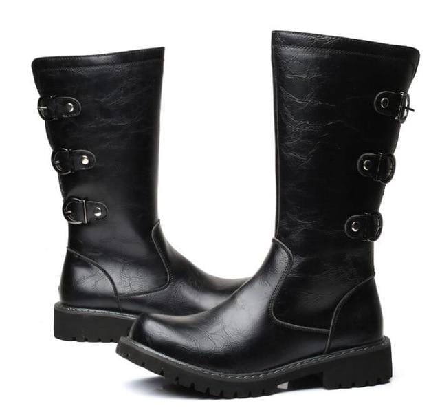 New Fashion Men's Motorcycle Boots Leather Boots Male Footwear Cowboy Casual Shoes Men  Boots Boots