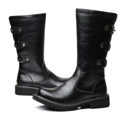 New Fashion Men's Motorcycle Boots Leather Boots Male Footwear Cowboy Casual Shoes Men  Boots Boots