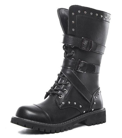 New Fashion Men's Motorcycle Boots Leather Boots Male Footwear Cowboy Casual Shoes Men  Boots Boots