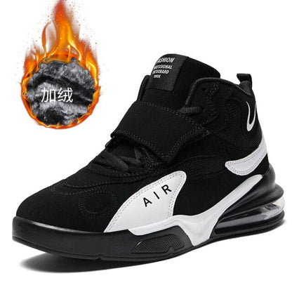 Men Autumn Winter Warm Plush Air Cushion Basketball Shoes High Top Basket Boots  Men Ankle Boots Athletic Basketball Sneakers