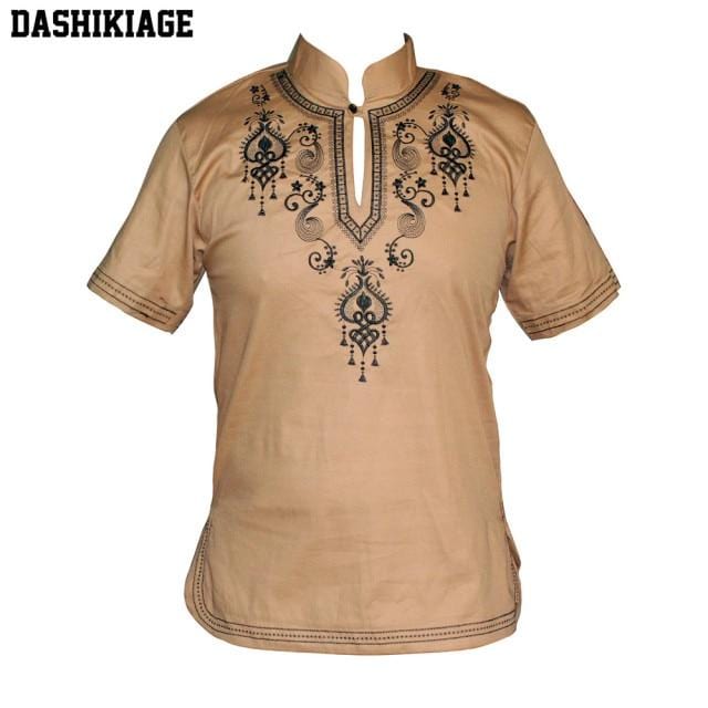 Dashikiage Embroidered African Men's Hippie Vintage Top Haute Tribal Blouse Dashiki Nigerian Native Ankara T-shirt