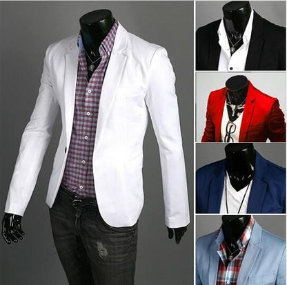 Blazer men  New Arrival Fashion Clothing Wild Single Button terno suit Jacket Men's Casual Slim Fit Suit blazer masculino