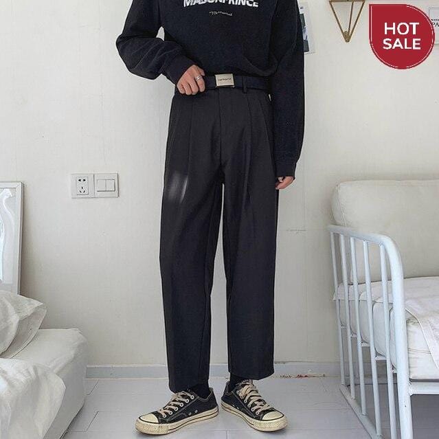 2020 Men's Loose Leisure Grey Formal Suit Pants Business Design Cotton Western-style Trousers Male Black Casual Pants Size M-2XL