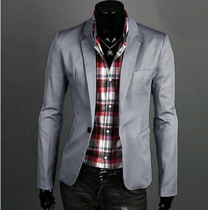 Blazer men  New Arrival Fashion Clothing Wild Single Button terno suit Jacket Men's Casual Slim Fit Suit blazer masculino