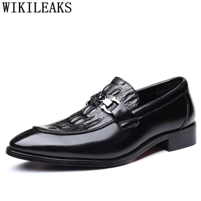 Crocodile Shoes Black Business Shoes Men Oxford Leather Suit Shoes Men Italian Formal Dress Sapato Social Masculino Mariage 2021