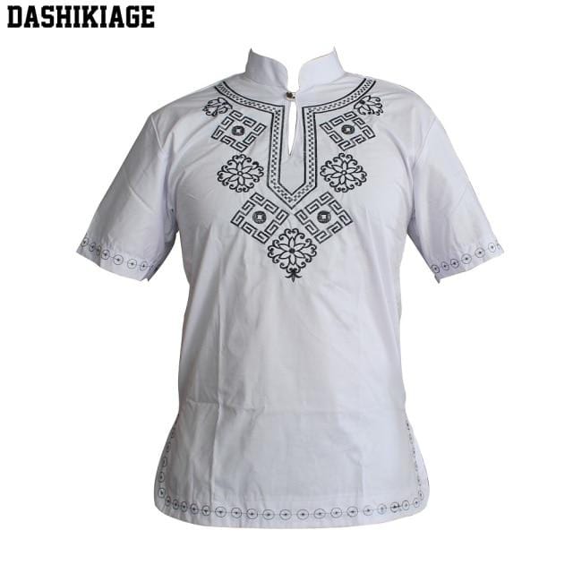 Dashikiage Men's Embroidery Wonderful Colors Traditional Mali African Vintage Top