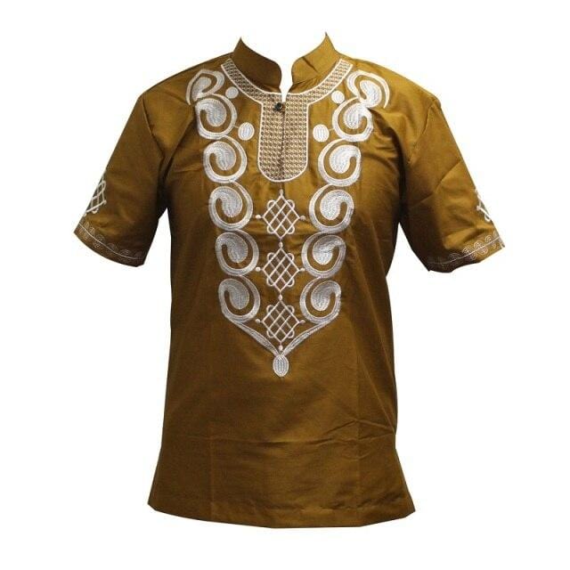 Dashikiage Men's Embroidery Wonderful Colors Traditional Mali African Vintage Top