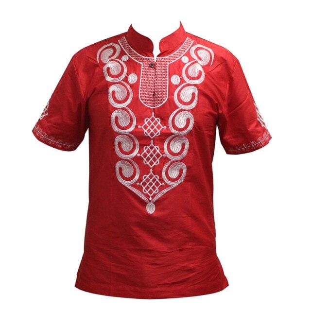 Dashikiage Men's Embroidery Wonderful Colors Traditional Mali African Vintage Top