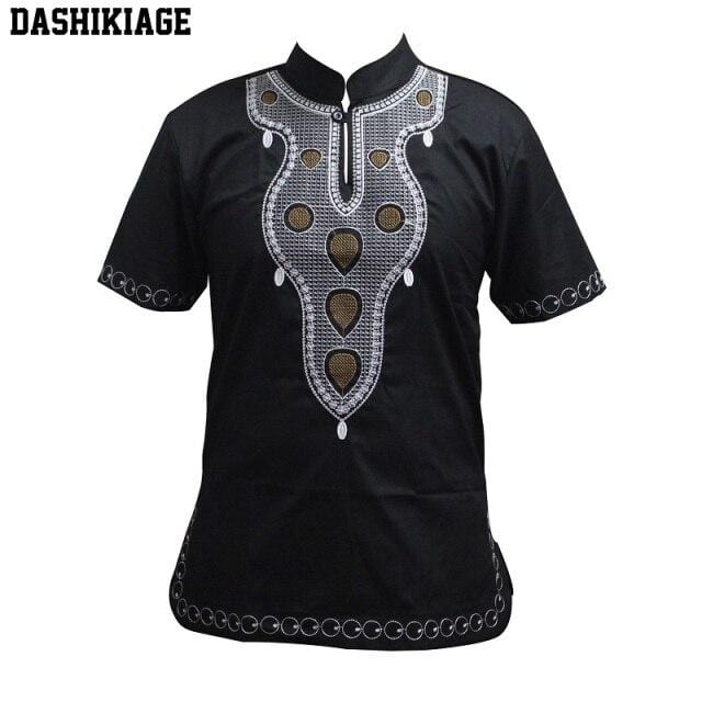 Dashikiage Men's Embroidery Wonderful Colors Traditional Mali African Vintage Top