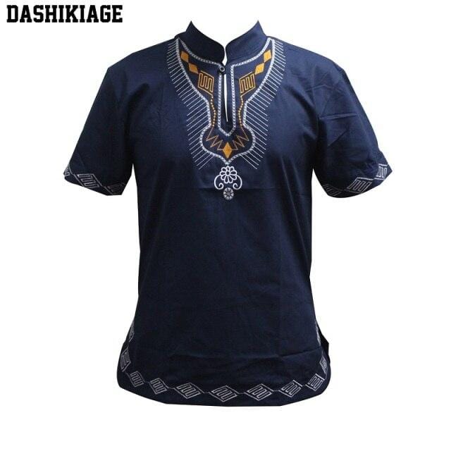 Dashikiage Men's Embroidery Wonderful Colors Traditional Mali African Vintage Top