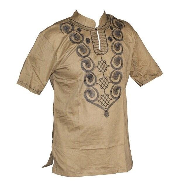 Dashikiage Men's Embroidery Wonderful Colors Traditional Mali African Vintage Top