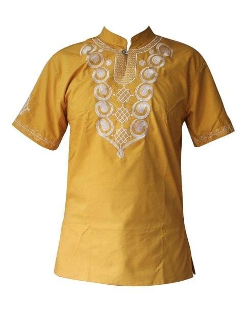 Dashikiage Men's Embroidery Wonderful Colors Traditional Mali African Vintage Top