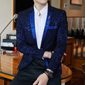 Luxury banquet party suit jacket evening dress fashion jacquard casual business jacket Slim men's wedding jacket men's Clothing