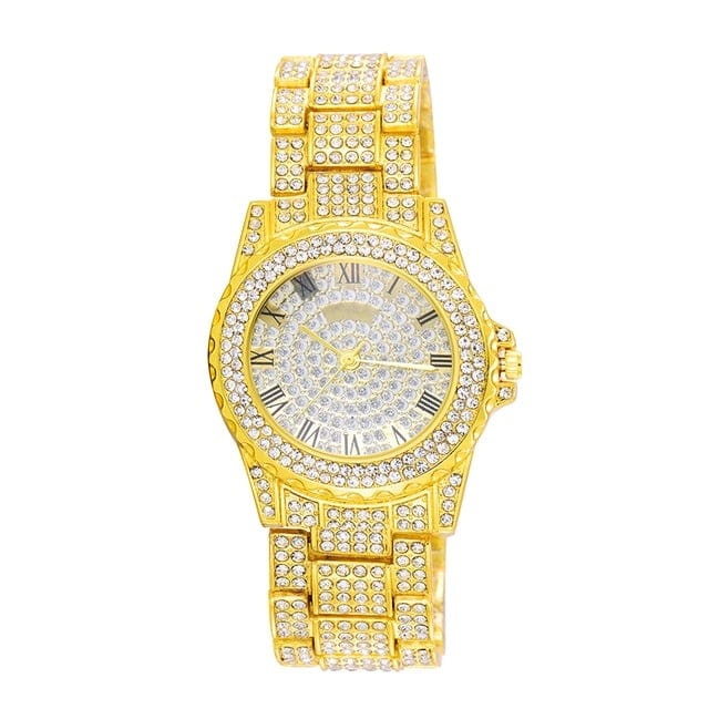 Hip Hop Luxury Mens Iced Out Watches Date Quartz Wrist Watches With Micropave CZ Alloy Watch For Women Men Jewelry