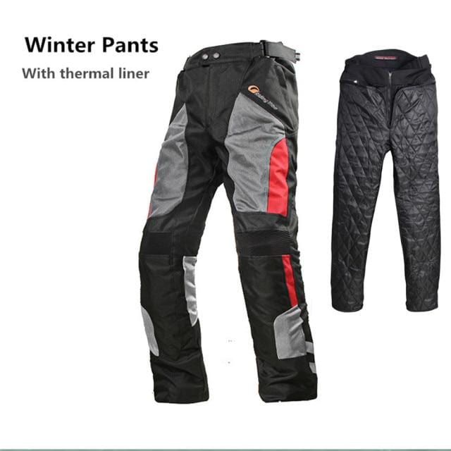 Pantaloni de motocicletă Impermeabil Respiranți Călduți Tot sezonul Motocross Rally Rider Pantaloni de protecție pentru călărie Cu 4 bucăți Genunchiere HP-12