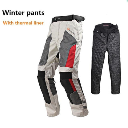 Motorcycle Pants Waterproof Breathable Warm All Season Motocross Rally Rider Riding Protection Trousers With 4pcs Kneepads HP-12