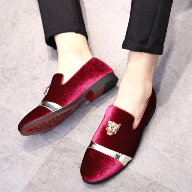 Luxury Golden Metal Decoration Shoes Elegant Moccasins Men Casual Loafer Plus Size Flat Party Club Dress Shoes ST359