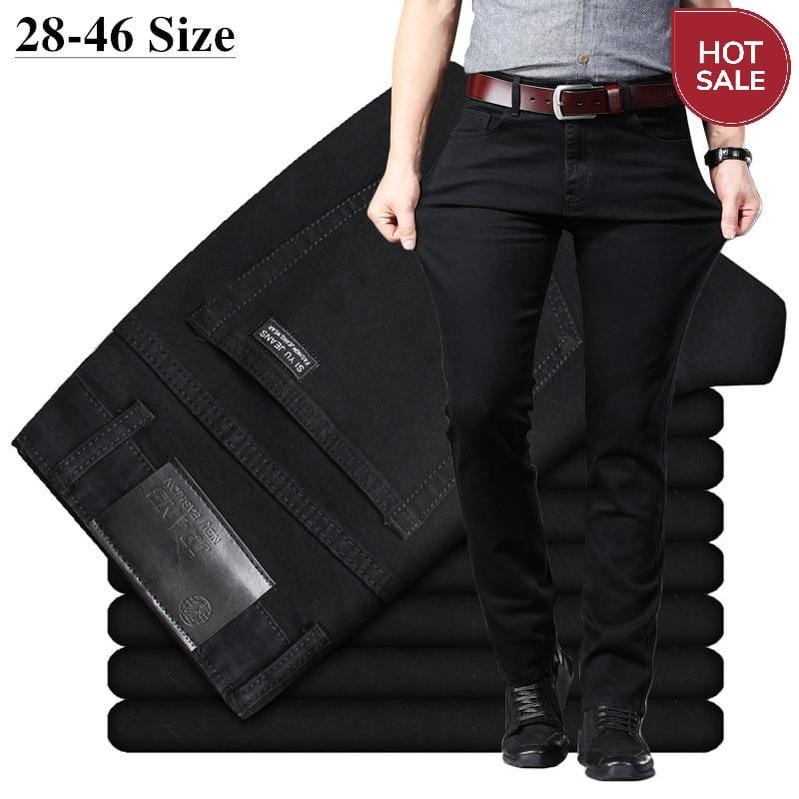 Men's Classic Black Jeans Elastic Slim Fit Denim Jean Trousers Male Plus Size 40 42 44 46 Business Casual Pants Brand