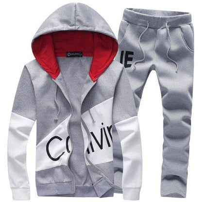 Mens Clothing 2 Sets Piece Men Set Sport Tracksuit Outfit SweatSuits Hoodies &amp; Long Pants Track 5XL Large Size Tracksuit Men Set