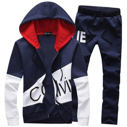 Mens Clothing 2 Sets Piece Men Set Sport Tracksuit Outfit SweatSuits Hoodies &amp; Long Pants Track 5XL Large Size Tracksuit Men Set