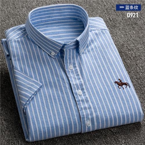 New S to 6xl short sleeve 100% cotton oxford soft comfortable regular fit plus size quality summer business men casual shirts