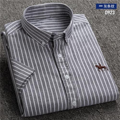 New S to 6xl short sleeve 100% cotton oxford soft comfortable regular fit plus size quality summer business men casual shirts