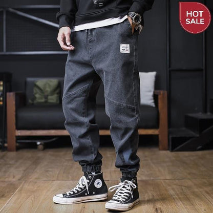 Plus Size Jeans Men Loose Joggers Streetwear Harem Jeans Cargo Pants Ankle-Length Denim Trousers