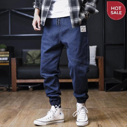 Plus Size Jeans Men Loose Joggers Streetwear Harem Jeans Cargo Pants Ankle-Length Denim Trousers