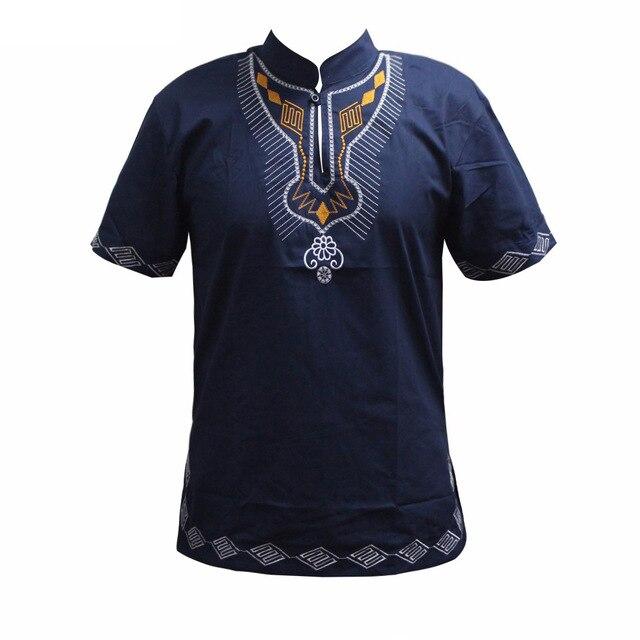 2019 Africa Shirt for Male Summer Wearing Men Dashiki Bazin Embroidery African Clothes