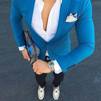 Fashion Lattice Men's Suit Slim Fit Prom Wedding Suits for Men Groom Tuxedo Jacket Pants Set Custom White Casual Men Blazer