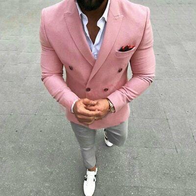 Fashion Lattice Men's Suit Slim Fit Prom Wedding Suits for Men Groom Tuxedo Jacket Pants Set Custom White Casual Men Blazer