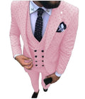 Mens suits Wave point Three Pieces Men Dress Suits Casual Commuter office business suits For Wedding(Blazer+Vest+Pants)