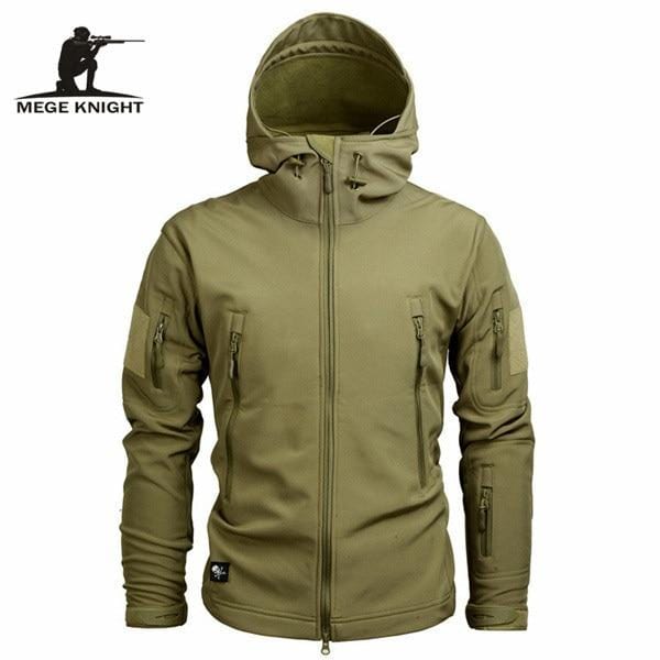 MEGE Men's Camouflage Fleece Jacket Men Waterproof Softshell Windbreaker Winter Hooded Coat Hunt Clothes