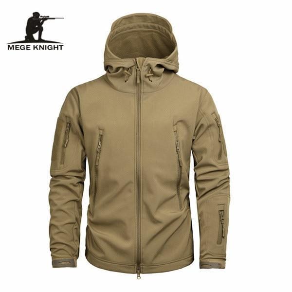 MEGE Men's Camouflage Fleece Jacket Men Waterproof Softshell Windbreaker Winter Hooded Coat Hunt Clothes