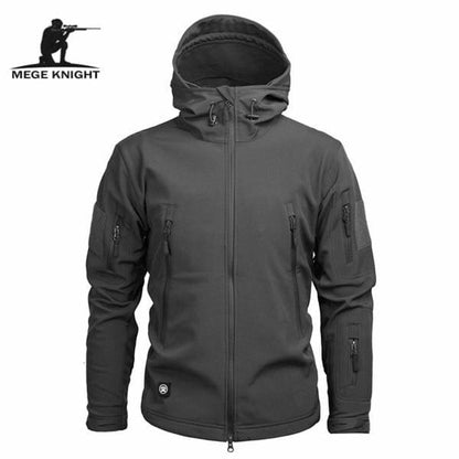 MEGE Men's Camouflage Fleece Jacket Men Waterproof Softshell Windbreaker Winter Hooded Coat Hunt Clothes