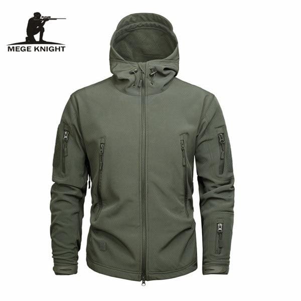 MEGE Men's Camouflage Fleece Jacket Men Waterproof Softshell Windbreaker Winter Hooded Coat Hunt Clothes