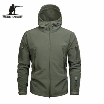MEGE Men's Camouflage Fleece Jacket Men Waterproof Softshell Windbreaker Winter Hooded Coat Hunt Clothes