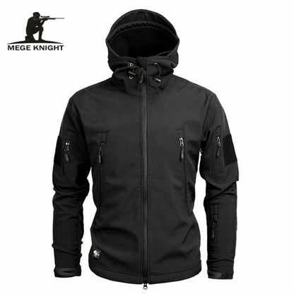 MEGE Men's Camouflage Fleece Jacket Men Waterproof Softshell Windbreaker Winter Hooded Coat Hunt Clothes