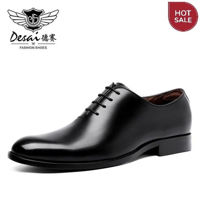 DESAI Oxford Mens Dress Shoes Formal Business Lace-up Full Grain Leather Minimalist Shoes for Men