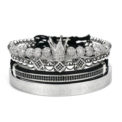 Men Bracelet jewelry 4pcs/set crown charms Macrame beads Bracelets Braiding Man Luxury Jewelry for women bracelet gift
