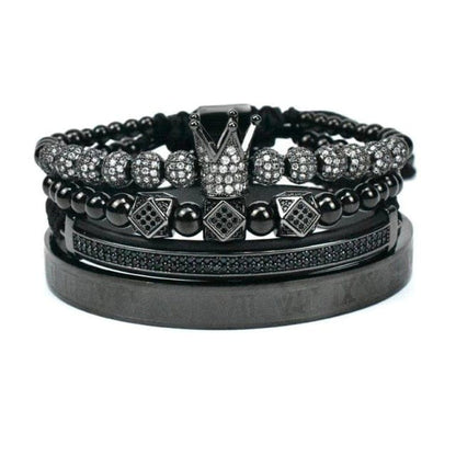 Men Bracelet jewelry 4pcs/set crown charms Macrame beads Bracelets Braiding Man Luxury Jewelry for women bracelet gift