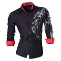 Jeansian Men's Fashion Dress Casual Shirts Button Down Long Sleeve Slim Fit Designer Z001 White2