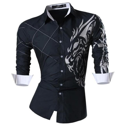 Jeansian Men's Fashion Dress Casual Shirts Button Down Long Sleeve Slim Fit Designer Z001 White2