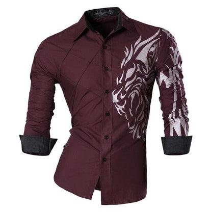 Jeansian Men's Fashion Dress Casual Shirts Button Down Long Sleeve Slim Fit Designer Z001 White2