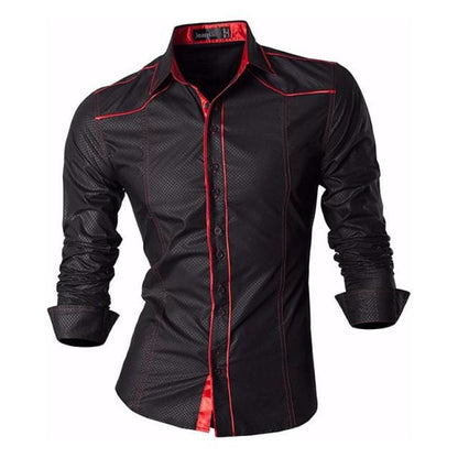 Jeansian Men's Fashion Dress Casual Shirts Button Down Long Sleeve Slim Fit Designer Z001 White2