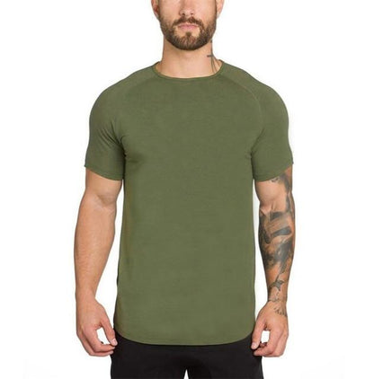 Brand gym clothing fitness t shirt men fashion extend hip hop summer short sleeve t-shirt cotton bodybuilding muscle tshirt man