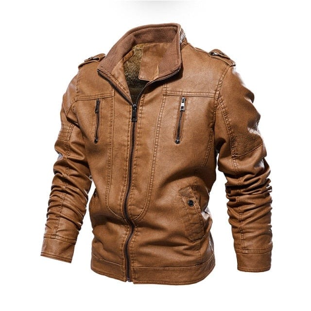 Mens Leather Jackets  Winter New Casual Motorcycle PU Jacket Biker Leather Coats European Windbreaker Genuine Leather Jacket