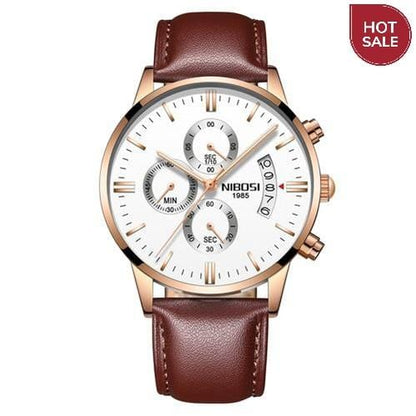 NIBOSI Relogio Masculino Men Watches Luxury Famous Top Brand Men's Fashion Casual Dress Watch Military Quartz Wristwatches Saat