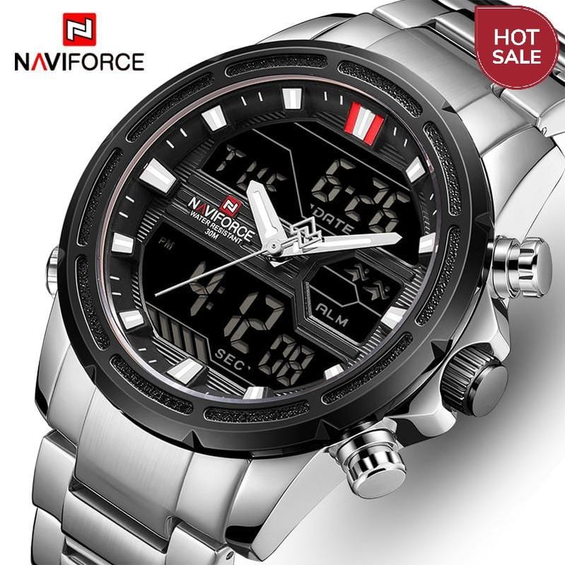 NAVIFORCE Watches for Men Luxury Brand Sport Quartz Wristwatch Waterproof Military Digital Male Clock Steel Relogio Masculino