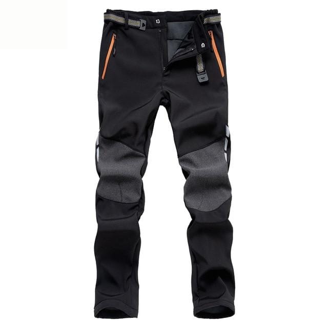 Pantaloni reflectorizanți pentru drumeții de iarnă pentru bărbați Pantaloni călduroși din lână Softshell Sport în aer liber Groși Trekking Schi Pantaloni impermeabili